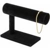 Plymor Black Velvet Side T-Bar Bracelet Display Stand, 7.25" W x 5" H (Pack of 12) view 2