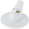 Plymor White Faux Leather Ring Finger Display, Single on Round Base, 2" W x 2" D x 1.25" H (Pack of 2) view 2