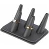 Plymor Gray Faux Leather Ring Finger Display, Five on Rectangular Base, 5.25" W x 3.625" D x 2.25" H (Pack of 6) view 2