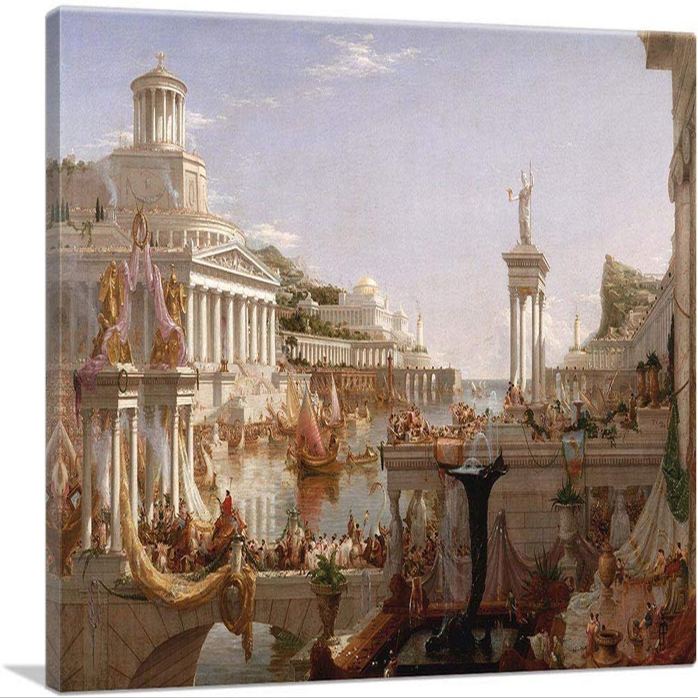 ARTCANVAS The Consummation The Course Of The Empire 1836 Canvas Art Print Stretched Framed Painting Picture Poster Giclee Wall Decor by Thomas Cole - 40" x 26" (0.75" Deep)