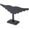 Plymor Black Faux Leather Wing Style, Ten Pair Earring Display Stand, 12.5" W x 6.5" H view 1