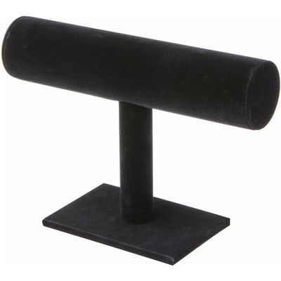 Plymor Black Velvet T-Bar Bracelet Display Stand, 7.25" W x 5" H (Pack of 6)