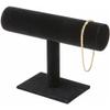 Plymor Black Velvet T-Bar Bracelet Display Stand, 7.25" W x 5" H (Pack of 6) view 2