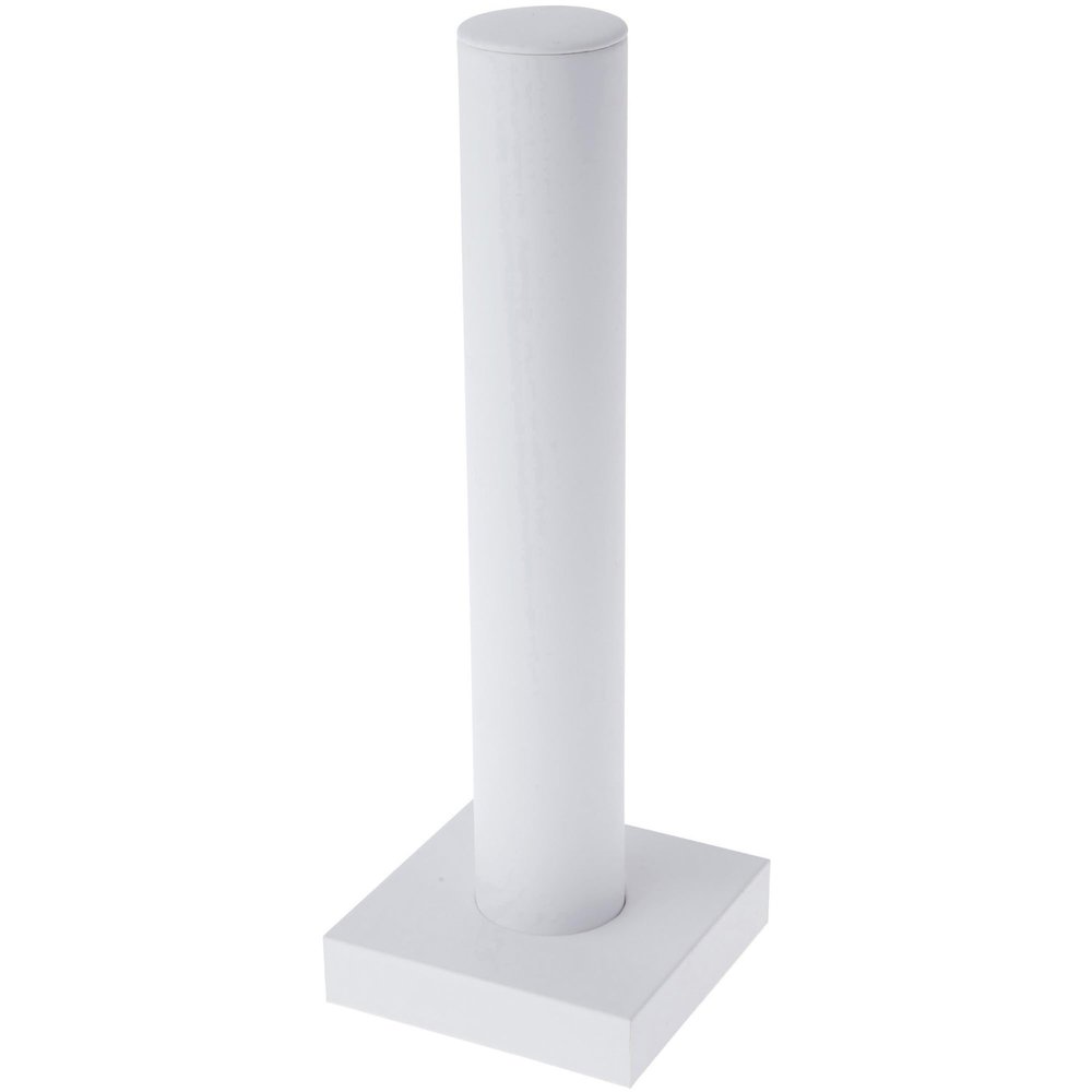 Plymor White Faux Leather Vertical Bracelet Display Stand, 4.625" W x 13" H (Pack of 6)