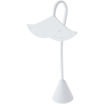 Plymor White Faux Leather Fish Tail Style, Four Pair Earring Display Stand, 3.25" W x 2" D x 5.625" H (Pack of 12)