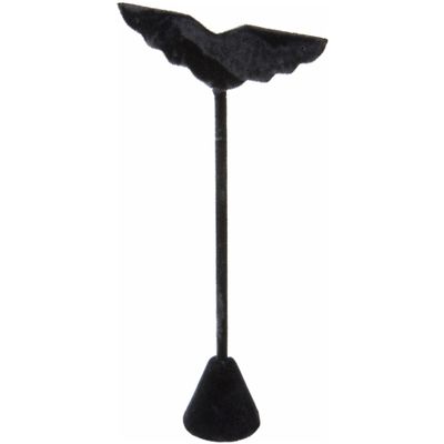 Plymor Black Velvet Wing Shaped, Three Pair Earring Display Stand, 3" W x 1.25" D x 6.75" H