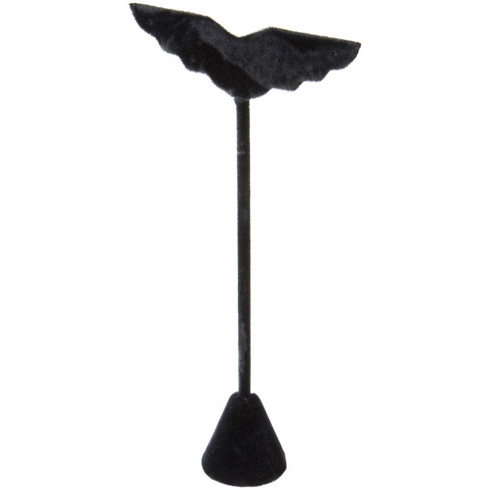 Plymor Black Velvet Wing Shaped, Three Pair Earring Display Stand, 3" W x 1.25" D x 6.75" H