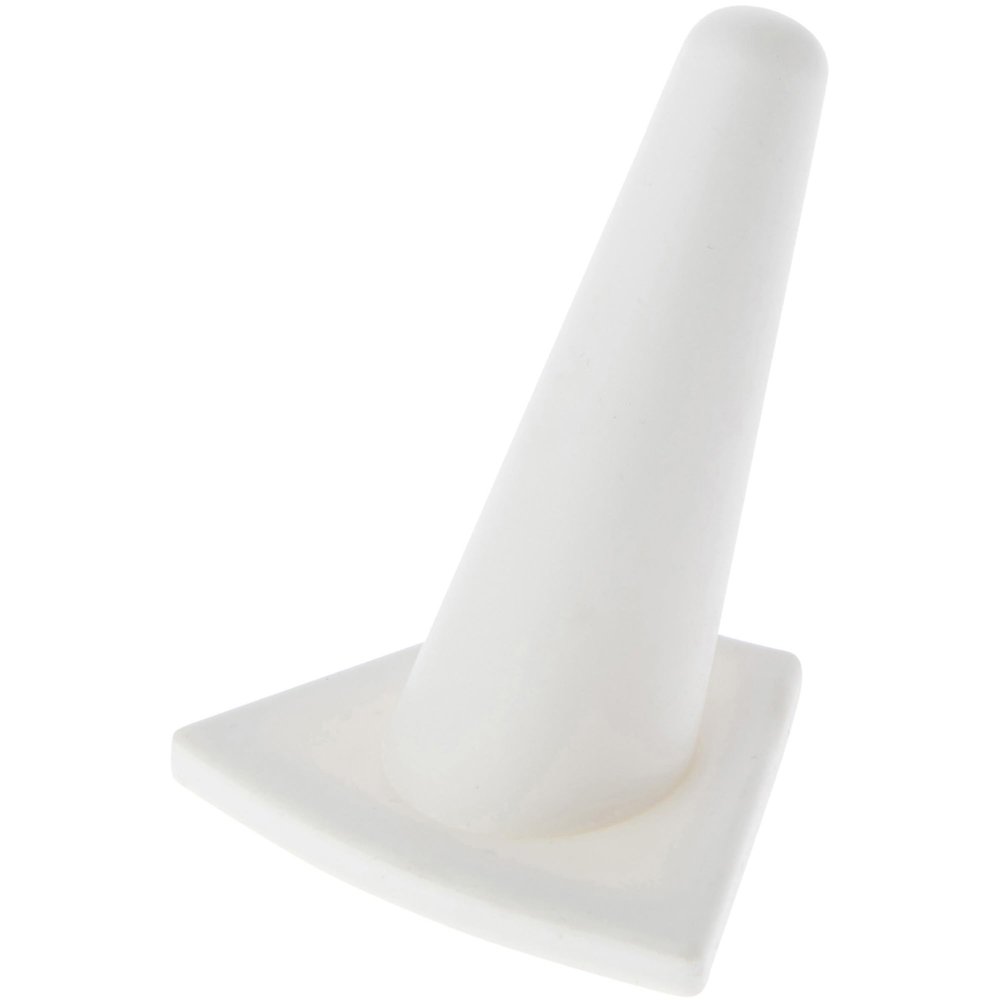 Plymor White Rubber Ring Finger Display, Single on Triangular Base, 2" W x 1.625" D x 2.125" H (Pack of 12)