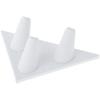 Plymor White Faux Leather Ring Finger Display, Three on Triangular Base, 5" W x 3.25" D x 1.625" H (Pack of 12) view 1