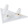 Plymor White Faux Leather Ring Finger Display, Three on Triangular Base, 5" W x 3.25" D x 1.625" H (Pack of 12) view 2