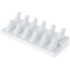 Plymor White Faux Leather 2-Tier Ring Finger Display, Twelve on Rectangular Base, 8.125" W x 3.25" D x 2.5" H (Pack of 6) view 1