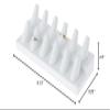 Plymor White Faux Leather 2-Tier Ring Finger Display, Twelve on Rectangular Base, 8.125" W x 3.25" D x 2.5" H (Pack of 6) view 3