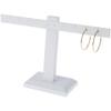 Plymor White Faux Leather T-Bar, Four Pair Earring Display Stand, 10.25" W x 6" H (Pack of 6) view 2