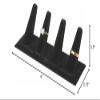 Plymor Black Velvet Ring Finger Display, Four on Rectangular Base, 6" W x 2.125" D x 2.5" H (Pack of 6) view 3