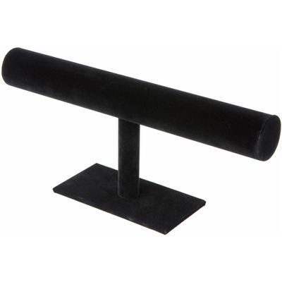 Plymor Black Velvet T-Bar Bracelet Display Stand, 12" W x 5" H (Pack of 6)