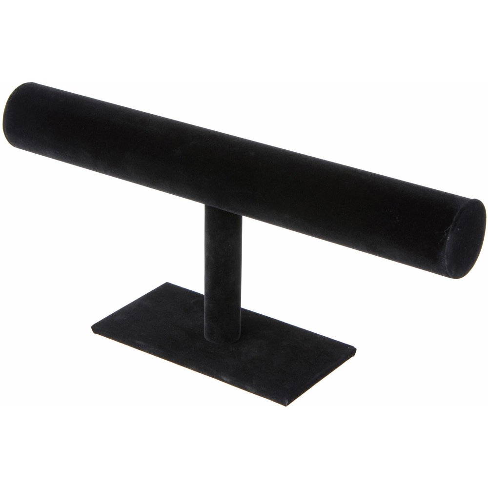 Plymor Black Velvet T-Bar Bracelet Display Stand, 12" W x 5" H (Pack of 6)
