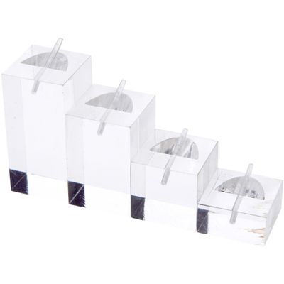 Plymor Clear Acrylic 4 Piece Square Ring Display Set (Pack of 6)
