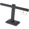 Plymor Black Faux Leather T-Bar, Four Pair Earring Display Stand, 10.25" W x 6" H (Pack of 3) view 2