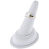 Plymor White Faux Leather Ring Finger Display, Single on Oval Base, 1.75" W x 2.5" D x 2.75" H view 2