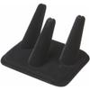 Plymor Black Velvet Ring Finger Display, Three on Rectangular Base, 4.125" W x 3.25" D x 2.25" H (Pack of 6) view 1