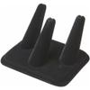 Plymor Black Velvet Ring Finger Display, Three on Rectangular Base, 4.125" W x 3.25" D x 2.25" H (Pack of 6) view 3