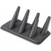 Plymor Gray Faux Leather Ring Finger Display, Seven on Rectangular Base, 6.75" W x 3.5" D x 2.25" H (Pack of 3) view 1