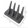 Plymor Gray Faux Leather Ring Finger Display, Seven on Rectangular Base, 6.75" W x 3.5" D x 2.25" H (Pack of 3) view 3