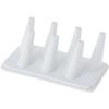Plymor White Faux Leather Ring Finger Display, Seven on Rectangular Base, 6.75" W x 3.5" D x 2.25" H (Pack of 6) view 1