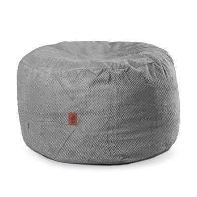 CordaRoy's Chenille Bean Bag Pouf Footstool - Washable Fabric Ottoman Cover with Durable Foam Insert - Versatile Footrest for Basement, Living Room, Office - 26" x 17" - Charcoal | Made in The USA