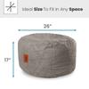 CordaRoy's Chenille Bean Bag Pouf Footstool - Washable Fabric Ottoman Cover with Durable Foam Insert - Versatile Footrest for Basement, Living Room, Office - 26" x 17" - Charcoal | Made in The USA view 3