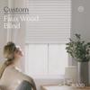 MOOD Luxe Faux Wood Blinds | 45 inch Blinds for Windows | 2" Cordless Blackout Window Treatment | Luxe White | 45 Wide x 60 Tall view 2