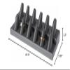 Plymor Gray Faux Leather 2-Tier Ring Finger Display, Twelve on Rectangular Base, 8.125" W x 3.25" D x 2.5" H (Pack of 12) view 3