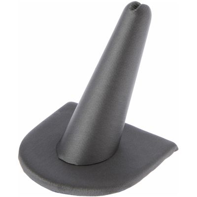 Plymor Gray Faux Leather Ring Finger Display, Single on U-Shaped Base, 2" W x 2" D x 2" H (Pack of 12)