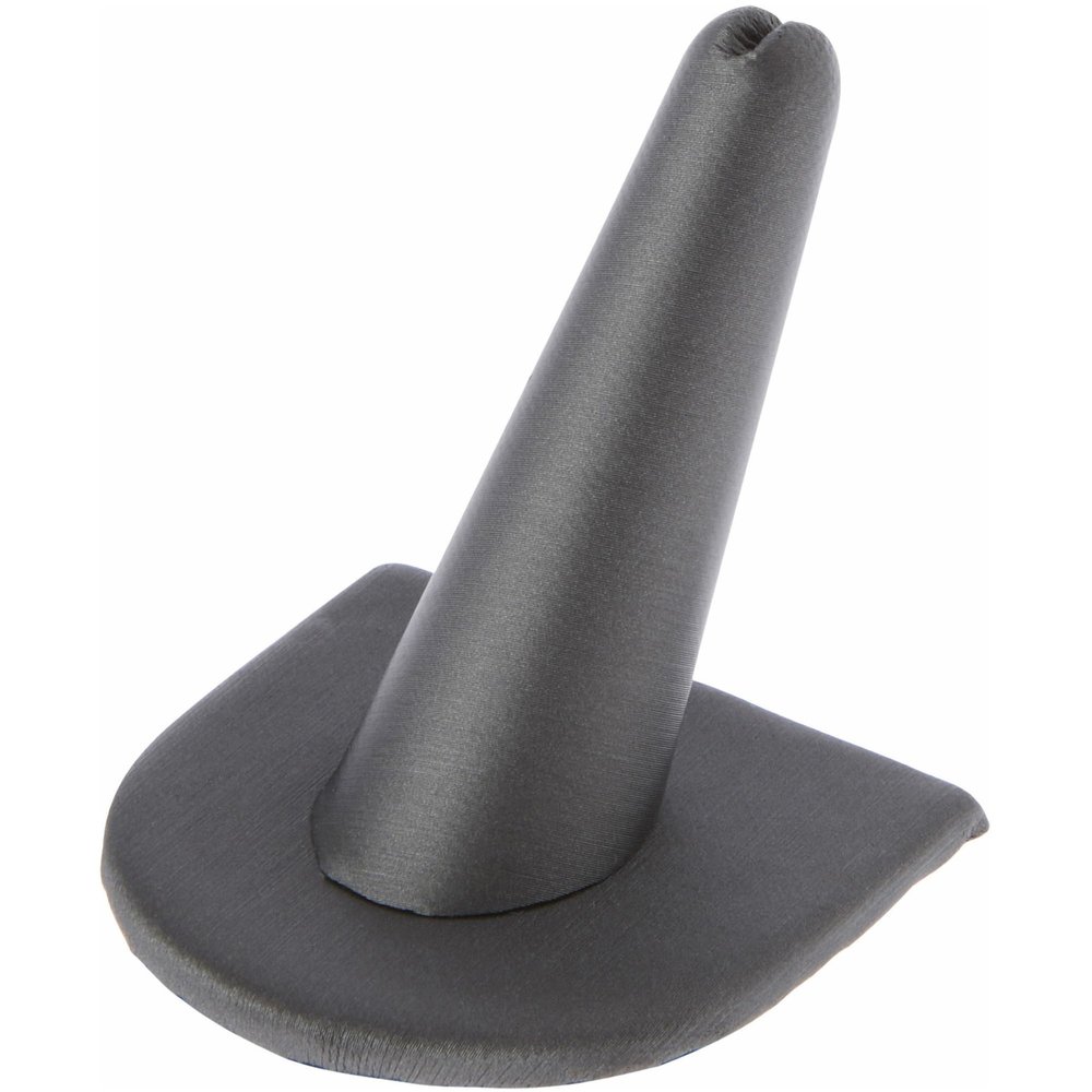 Plymor Gray Faux Leather Ring Finger Display, Single on U-Shaped Base, 2" W x 2" D x 2" H (Pack of 12)