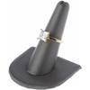 Plymor Gray Faux Leather Ring Finger Display, Single on U-Shaped Base, 2" W x 2" D x 2" H (Pack of 12) view 2