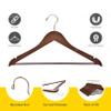 Quality Wooden Hangers - Slightly Curved, Solid Wood Coat Hangers with Stylish Chrome Hooks - Heavy-Duty, 30-Pack Sets for Clothes, Jackets, Shirts, Pants, Suits view 4