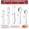 E-far Heavy Duty Silverware Set for 4, 20-Piece Stainless Steel Flatware Cutlery Set, Heavy Weight Metal Tableware Eating Utensils for Home Restaurant Weddings, Mirror Polished & Dishwasher Safe view 2