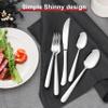 E-far Heavy Duty Silverware Set for 4, 20-Piece Stainless Steel Flatware Cutlery Set, Heavy Weight Metal Tableware Eating Utensils for Home Restaurant Weddings, Mirror Polished & Dishwasher Safe view 3
