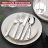 E-far Heavy Duty Silverware Set for 4, 20-Piece Stainless Steel Flatware Cutlery Set, Heavy Weight Metal Tableware Eating Utensils for Home Restaurant Weddings, Mirror Polished & Dishwasher Safe view 4