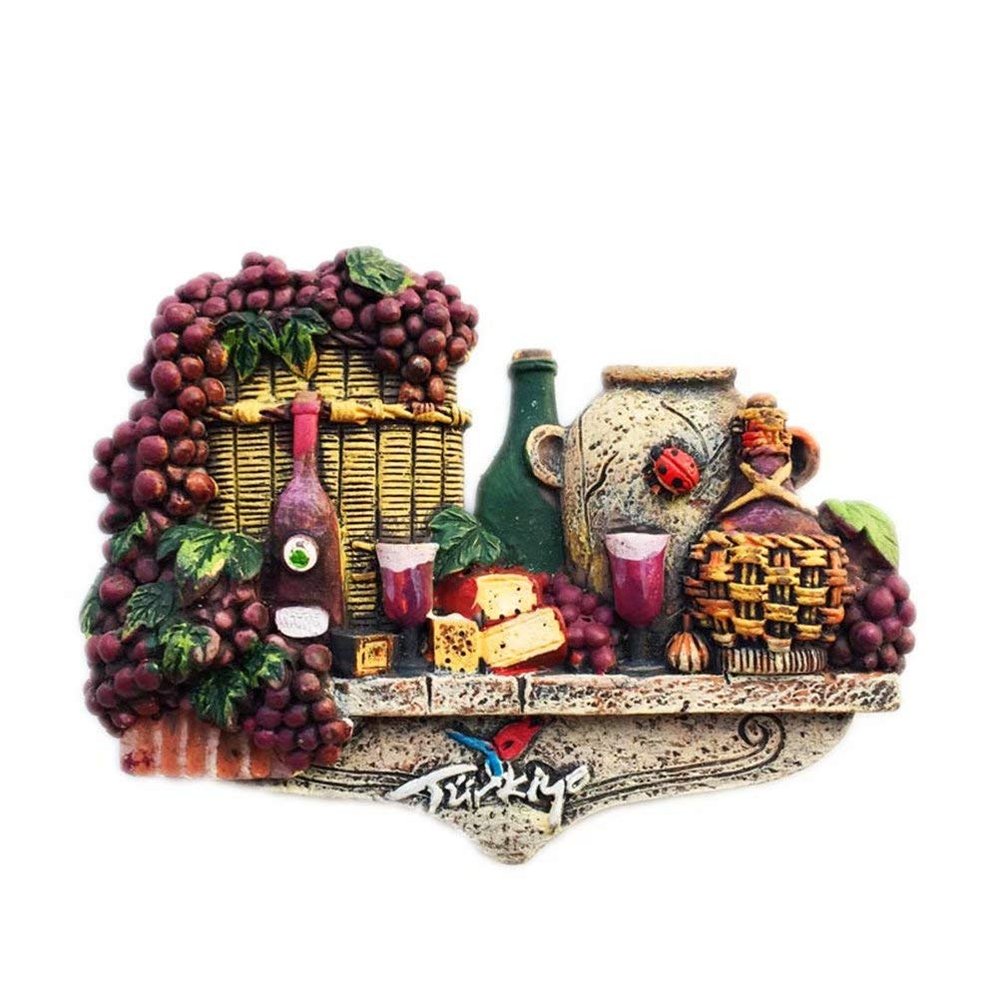 Turkish Grape Wine Moonlight Cup 3D Fridge Magnet Crafts Souvenir Resin Refrigerator Magnets Collection Travel Gift