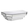 HomeRoots Glass/Wood Contemporary Stepped Mirrored Layers Wood Floating Wall Shelf view 1