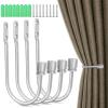 Curtain Holdbacks, 4 Pack Curtain Tiebacks for Curtains, Brushed Nickel Curtain Holders Pull Backs for Drapes Indoor Outdoor view 1