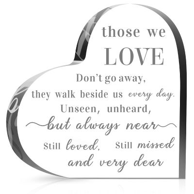 Jetec Bereavement Gift Acrylic Heart Sympathy Memorial Condolence Grief Gift for Loss of Loved One Remember Me Grieving Present for Men Women Remembrance Table Decor(6 x 6 x 0.6 Inch)