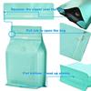 50 Count 8 Ounce Green Blue Kraft Paper Coffee Bags with Air Release Valve, High Barrier Coffee Pouches for Home, Store, Flat Bottom (50pcs/8oz, 0.5lb, 250g) view 3