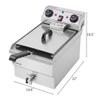 Deep Fryer Heavy duty Faucet Stainless Steel Electric Countertop Basket (Single Cylinder 12.5QT / 11.8L) view 3