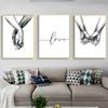 LSHDXD Wall Art for Bedroom Living Room Minimalist Black and White Canvas Print Poster Love Hand in Hand Sketch Art Line Paintings Home Decor (8x10 inches) view 1