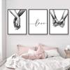LSHDXD Wall Art for Bedroom Living Room Minimalist Black and White Canvas Print Poster Love Hand in Hand Sketch Art Line Paintings Home Decor (8x10 inches) view 3