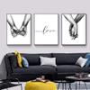 LSHDXD Wall Art for Bedroom Living Room Minimalist Black and White Canvas Print Poster Love Hand in Hand Sketch Art Line Paintings Home Decor (8x10 inches) view 4