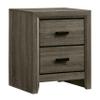 Benjara 24 Inch 2 Drawer Wooden Nightstand with Finger Pulls, Gray view 1