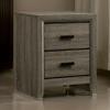 Benjara 24 Inch 2 Drawer Wooden Nightstand with Finger Pulls, Gray view 2